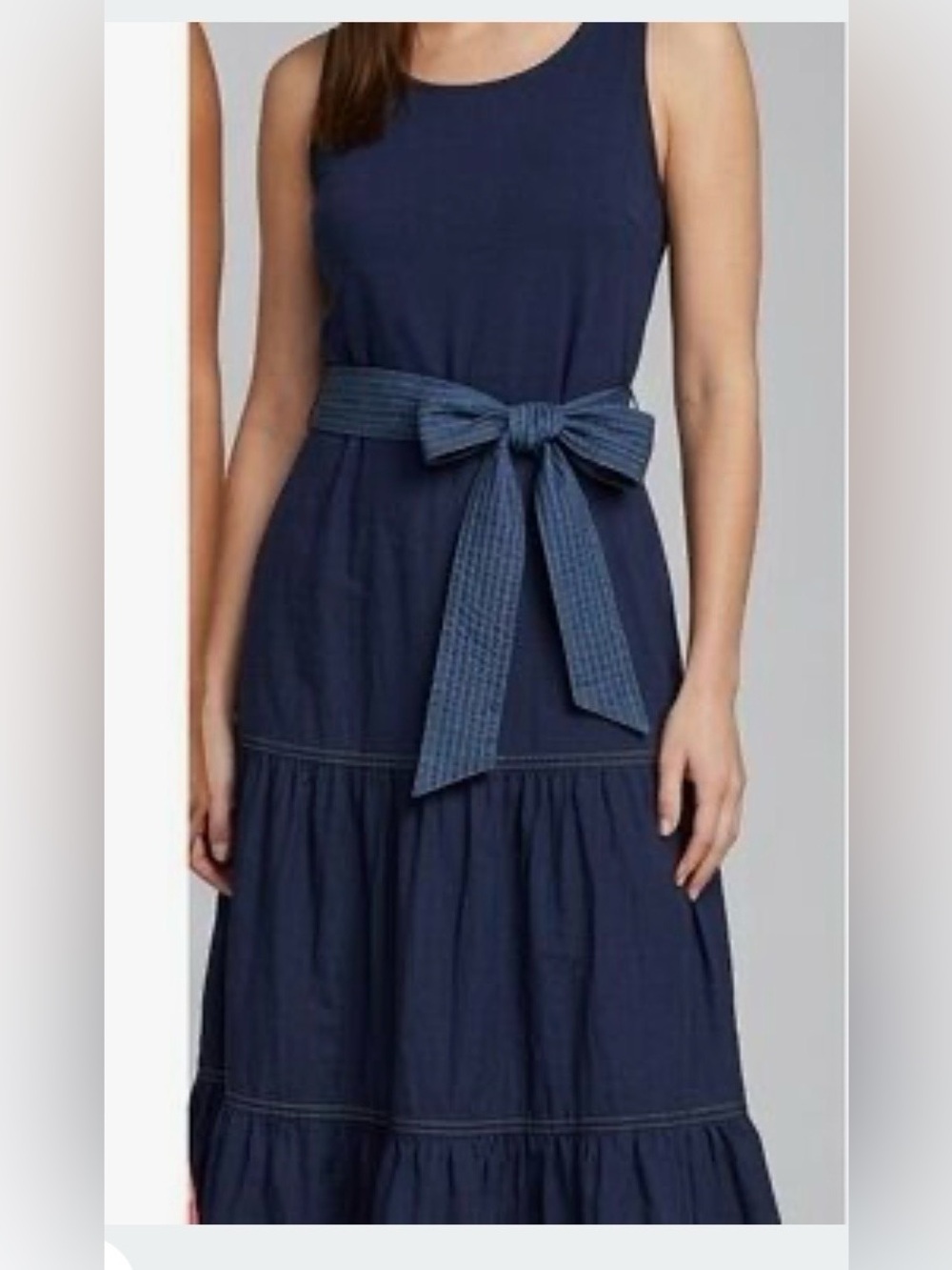 Woman Dress navy blue by Tahari 100% cotton